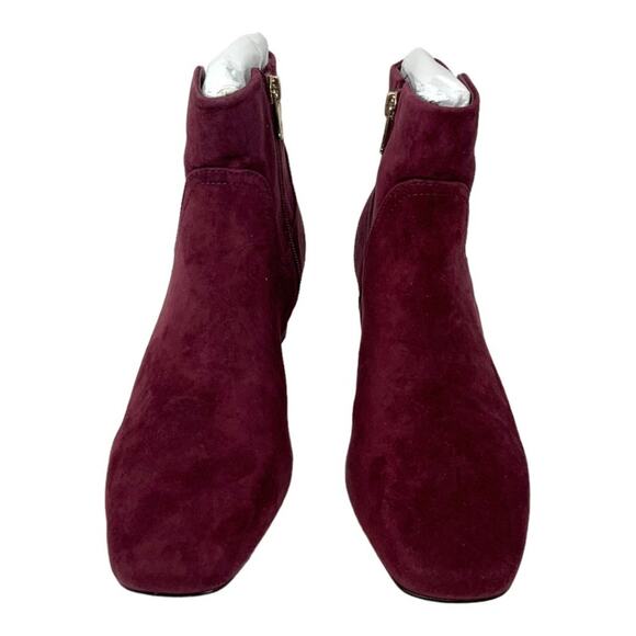 Draper James Bethany Suede Cylinder Block Heel Bootie Burgundy 8 NWT $175 MSRP - Picture 3 of 8